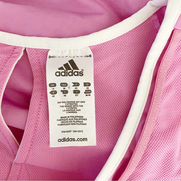 Adidas ClimaCool Active Fitted Tank Top Mixed Media Mesh Pink - Picture 7 of 7